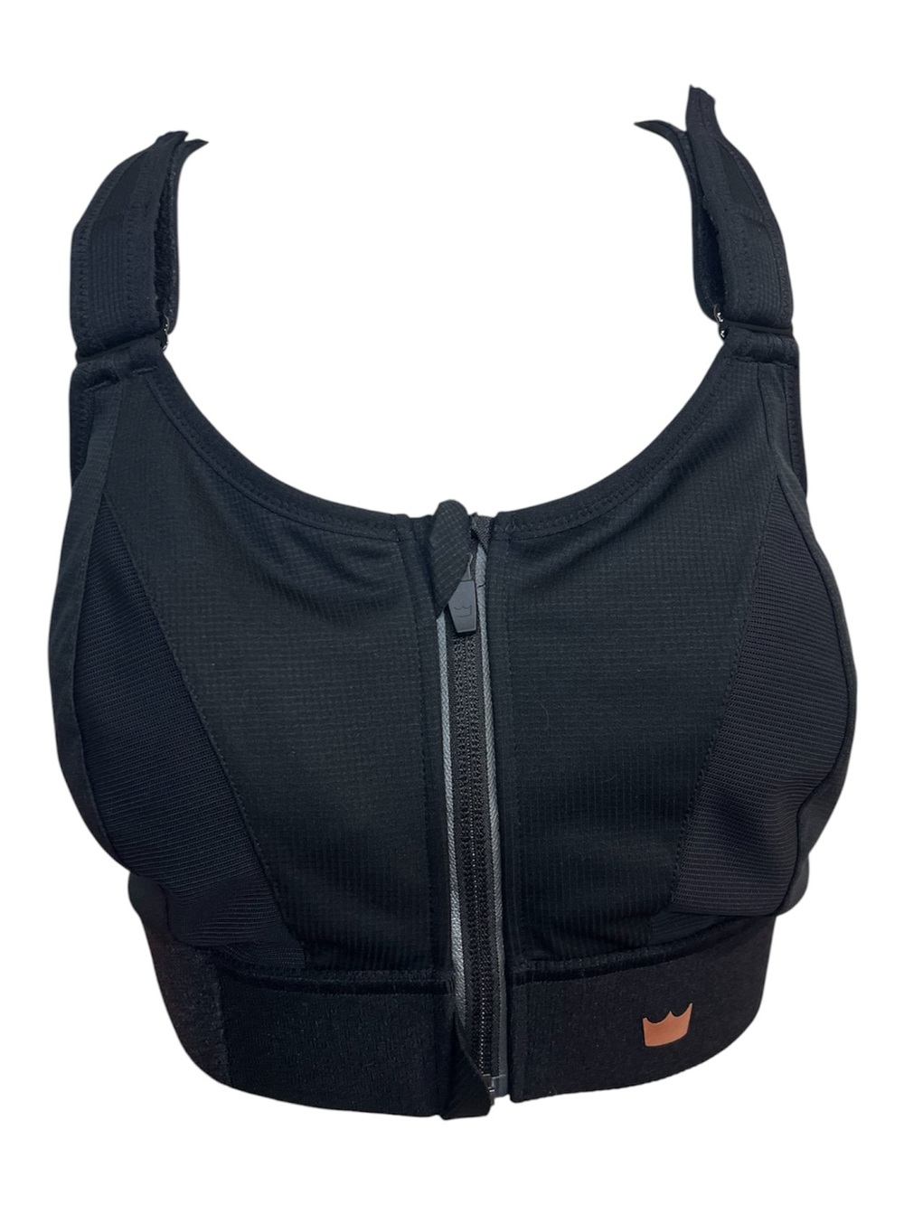 SHEFIT Luxe 1Luxe Black Zip Front High Support Adjustable Crossback Sports Bra